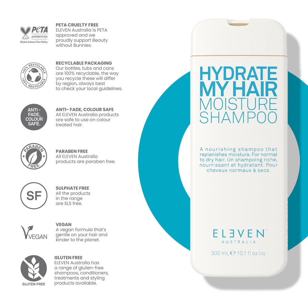 Cheveux après rinçage hydratés et souples grâce au shampoing