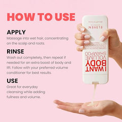 ELEVEN AUSTRALIA I Want Body Volume Shampoo – cheveux fins revitalisés et volumisés.