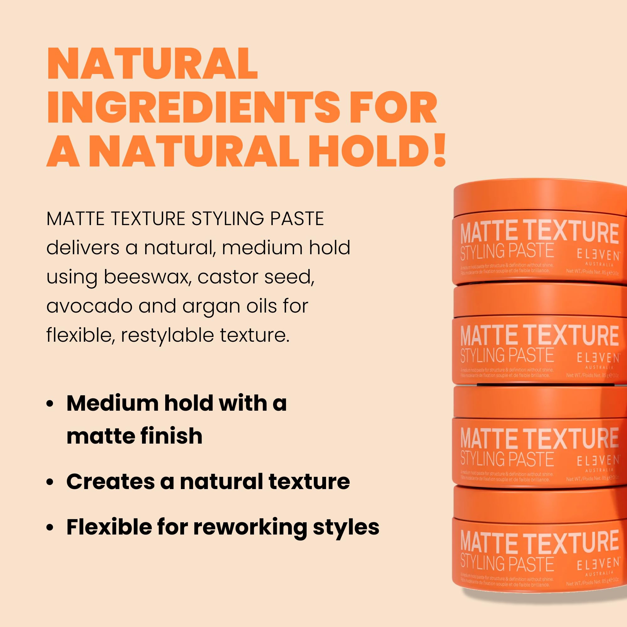 ELEVEN AUSTRALIA pâte-texture-matte application des racines aux extrémités pour un style modulable.