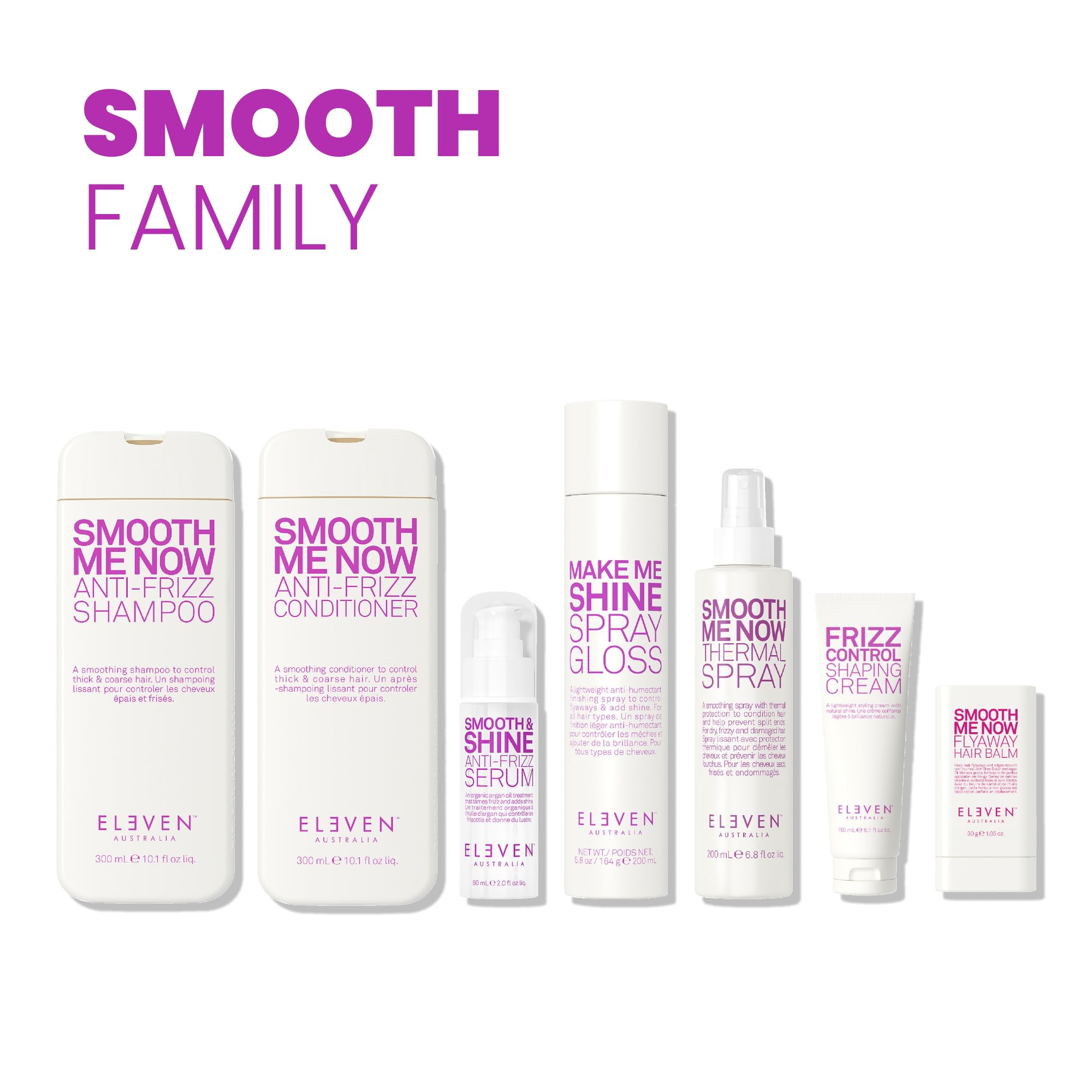 ELEVEN AUSTRALIA Smooth Me Now, routine simple avant coiffage pour maîtriser les frisottis.