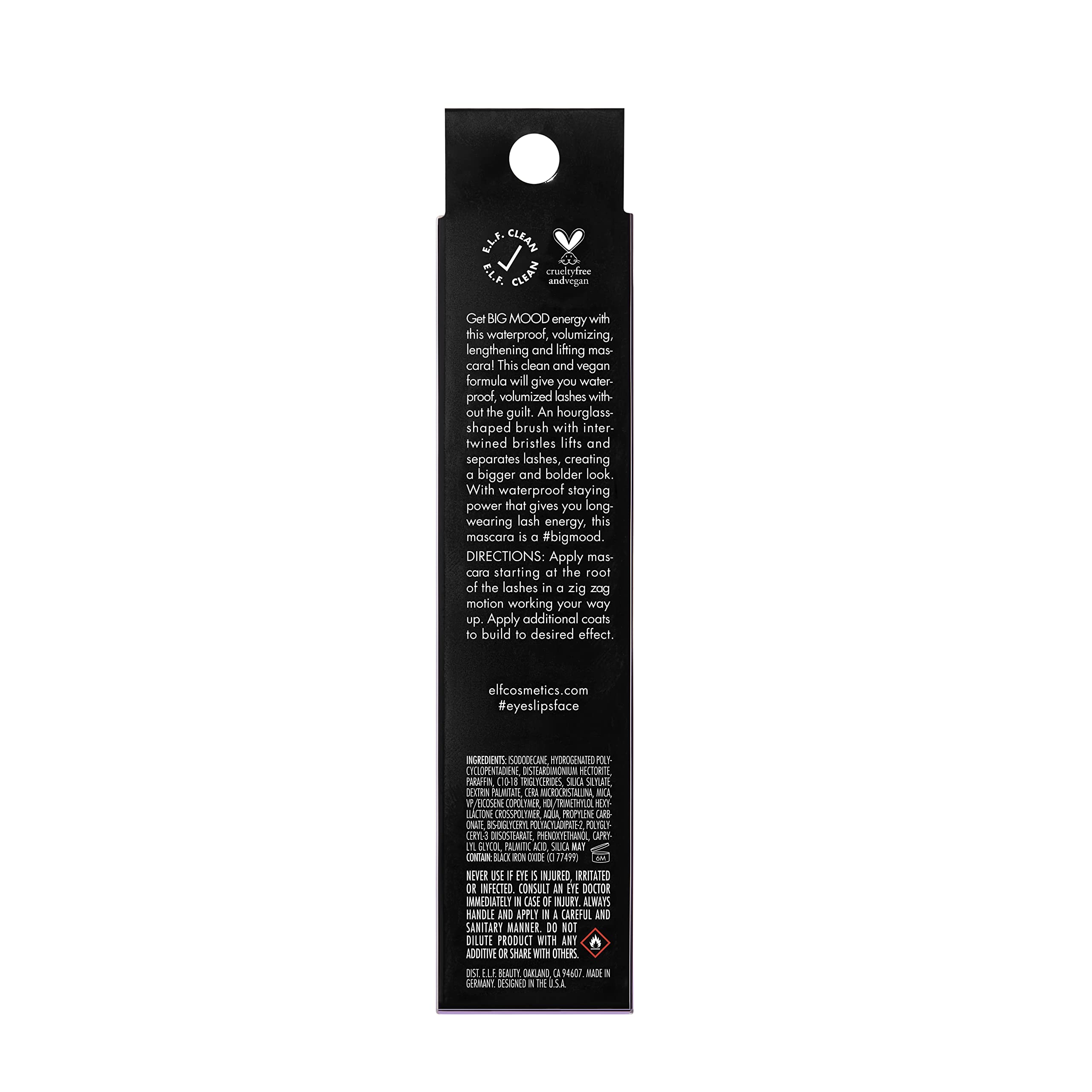 e.l.f. Big Mood Mascara – cire de jojoba infuse pour maintenir le curl