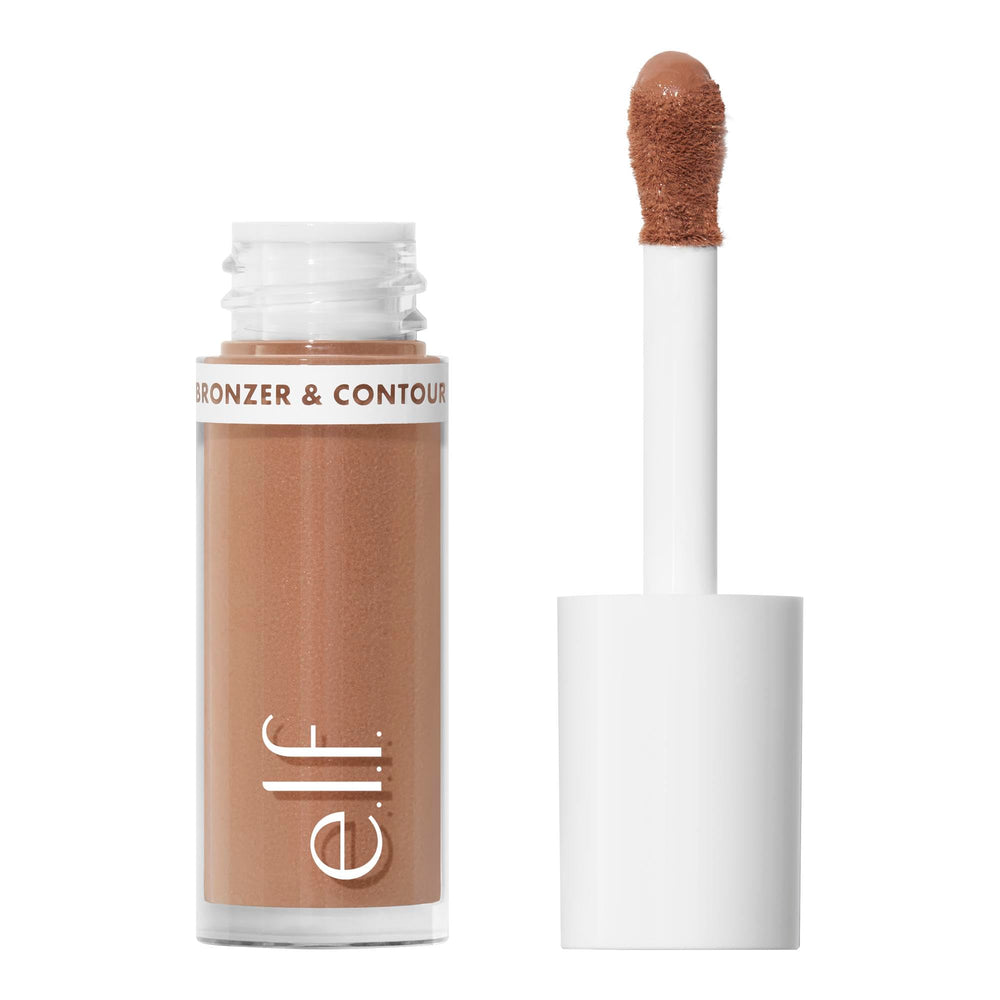 e.l.f. Camo Bronzer Liquide avec applicateur rond-groove pour une application précise et durable.