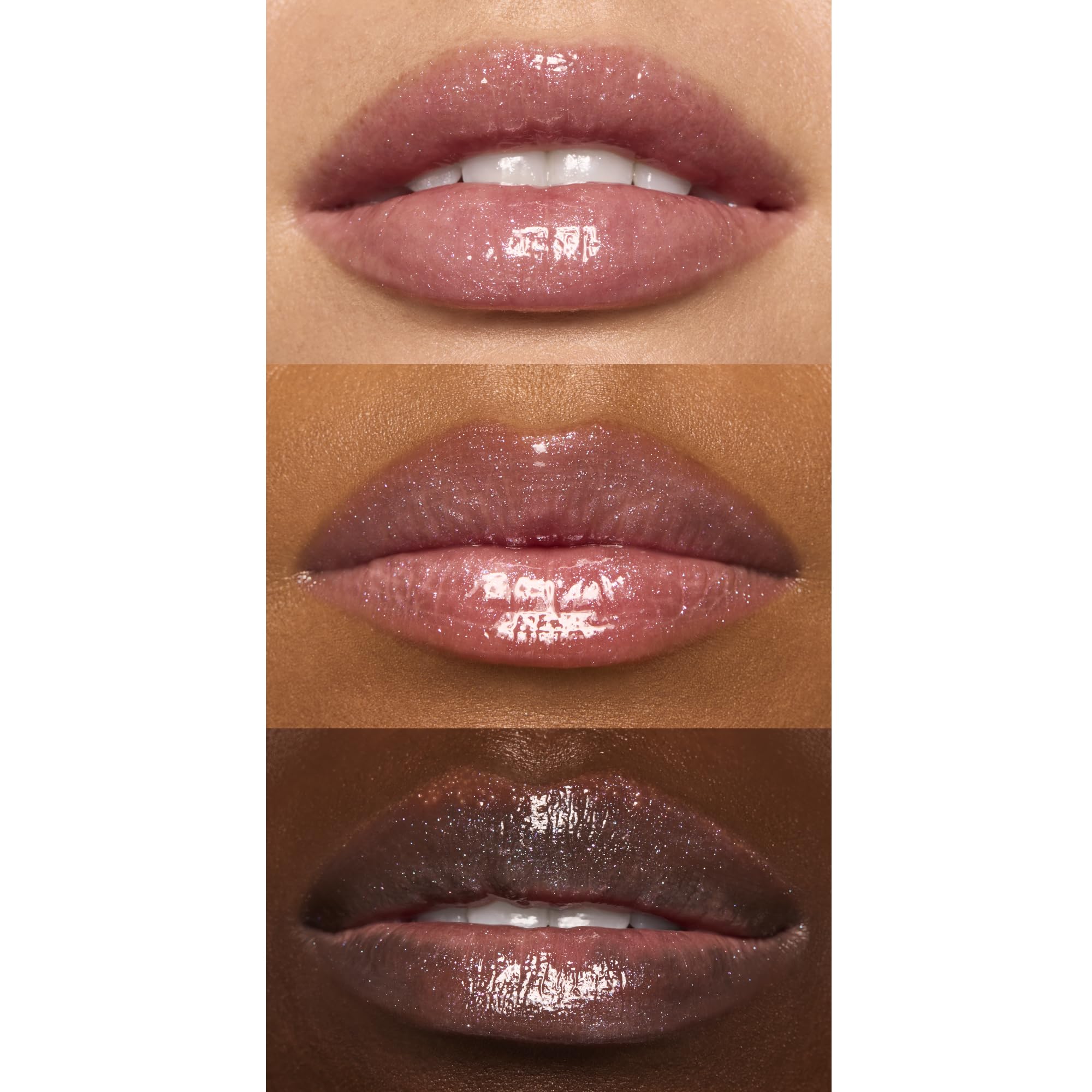 e.l.f. Glow Reviver Lip Oil gros plan brillant sur les lèvres sans effet collant.