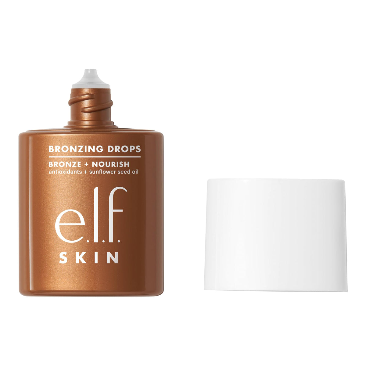 e.l.f. SKIN Gouttes bronzantes – bouteille, éclat naturel prêt à appliquer sur le visage.