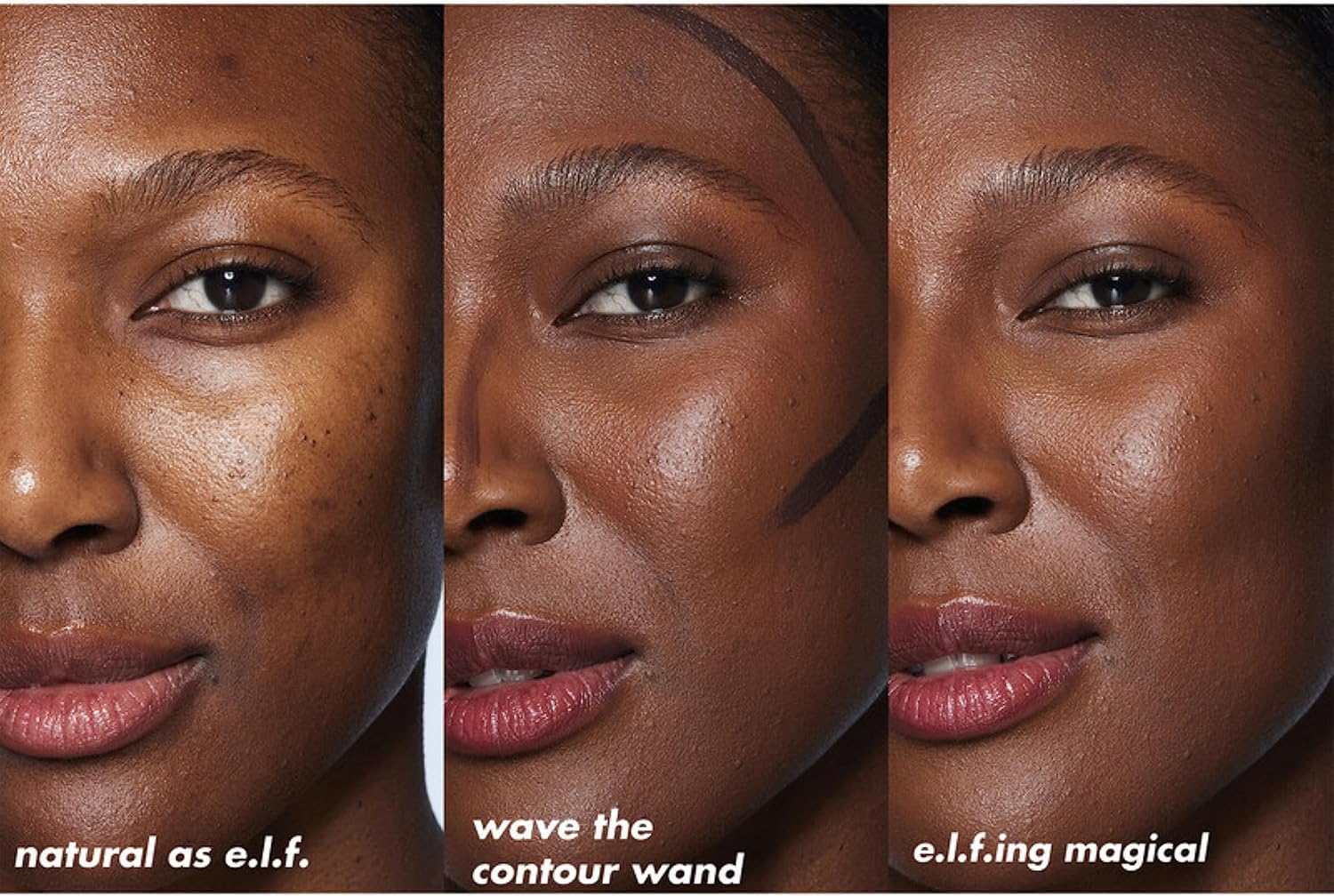 e.l.f. Halo Glow Contour Wand finition lumineuse et subtile sur le visage.