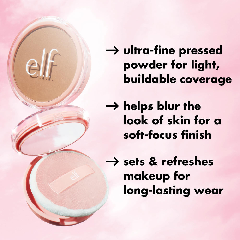 Halo Glow prête à fixer le maquillage avec le pouf.
