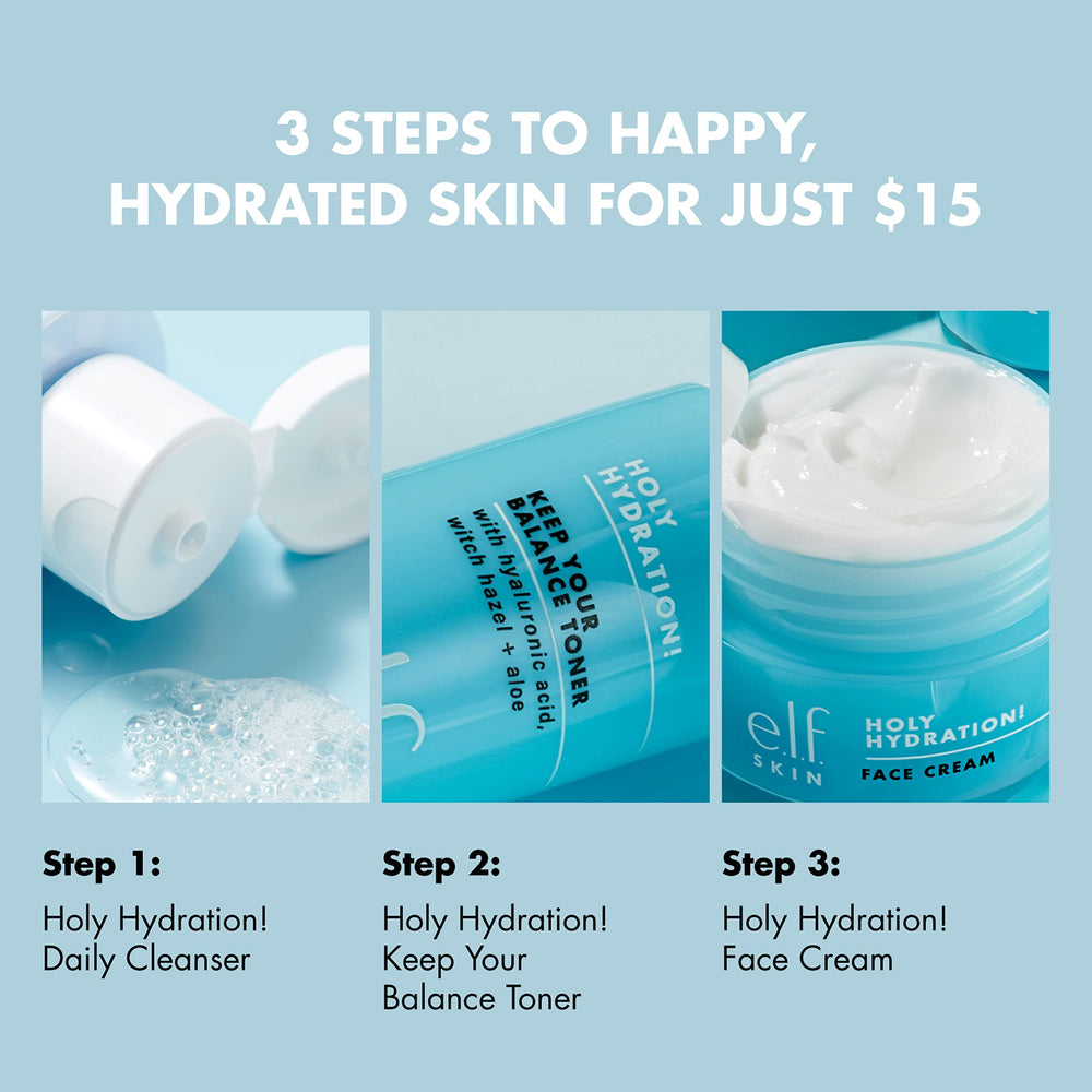 nettoyant hydratant e.l.f. texture légère adaptée à tous les types de peau.