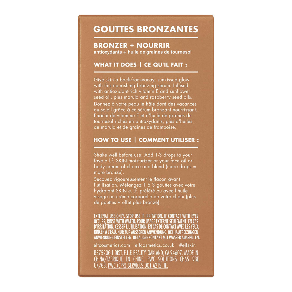 e.l.f. SKIN Nuances bronze flexibles – convient à tous les types de peau.