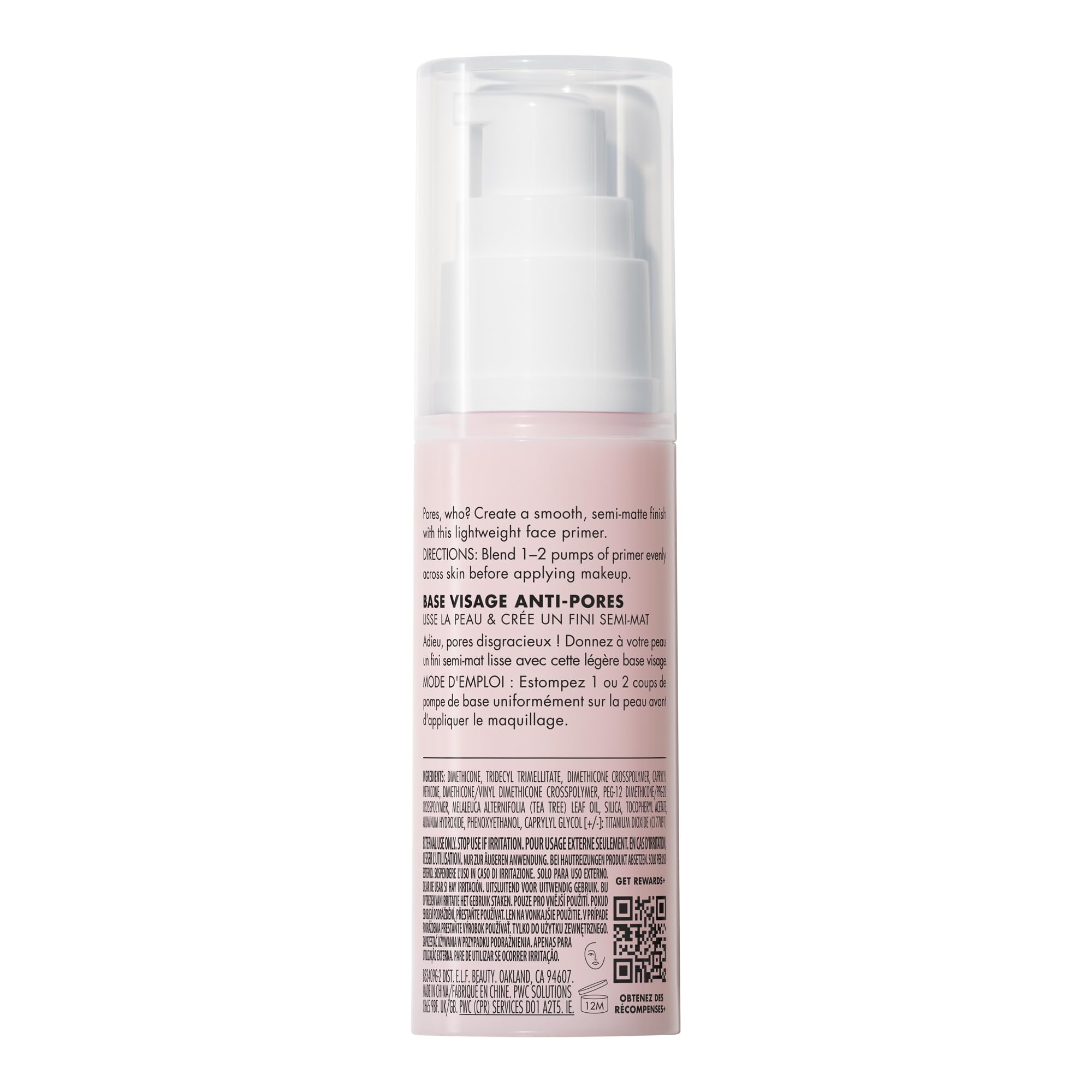 Base idéale pour maquillage longue tenue avec l’e.l.f. Poreless Primer.