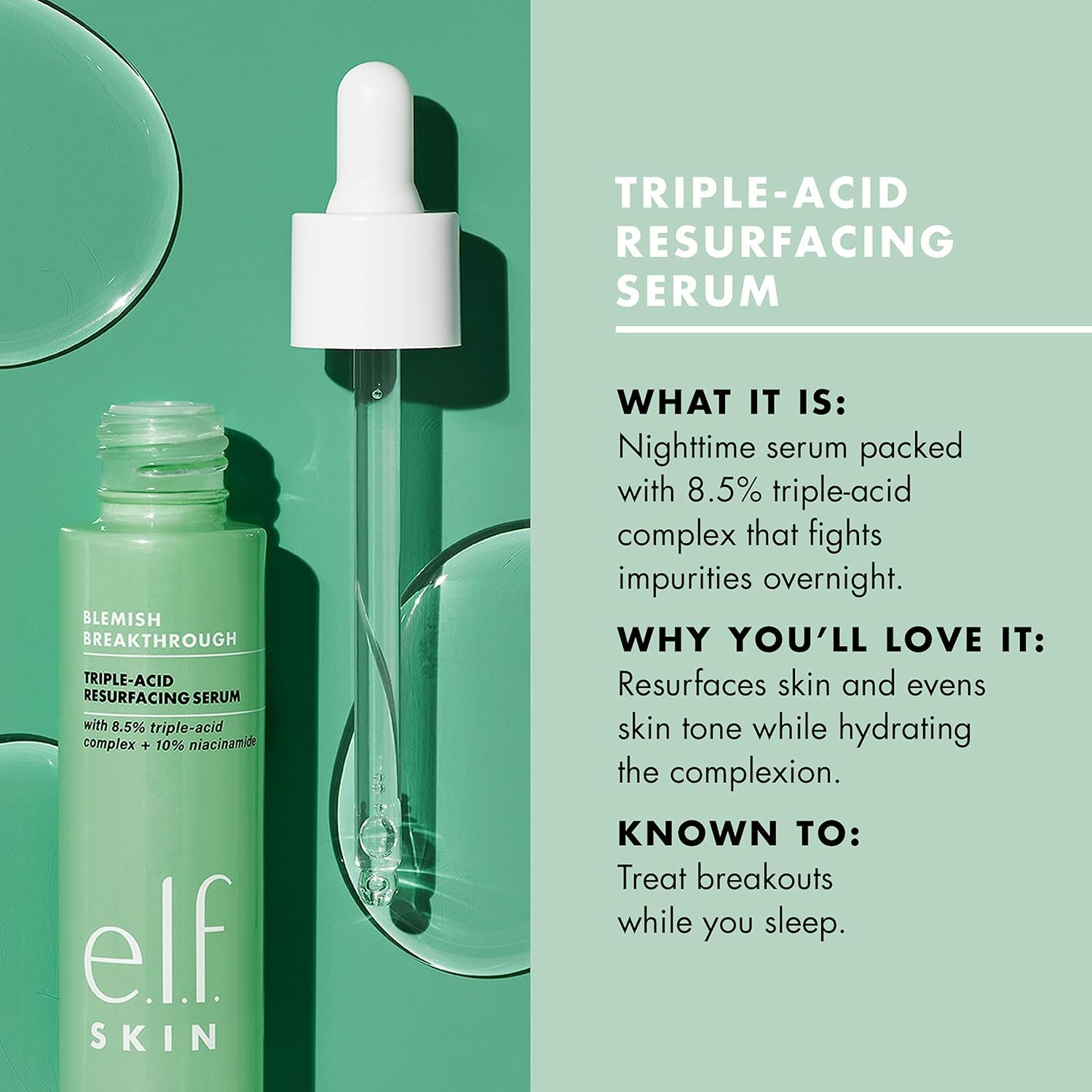 Pipette facilitant les dosages précis du sérum e.l.f. SKIN
