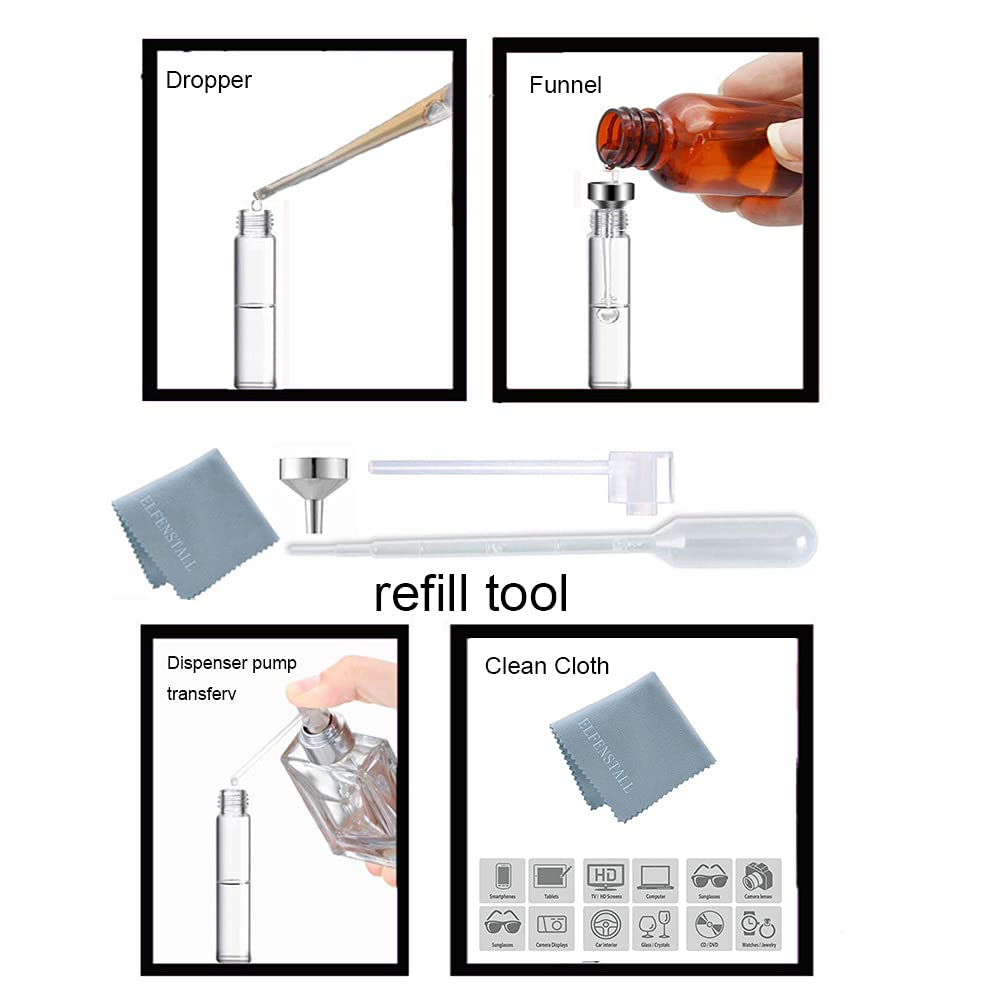 ELFENSTALL ensemble bouteilles dorees 10ml, pratique voyage