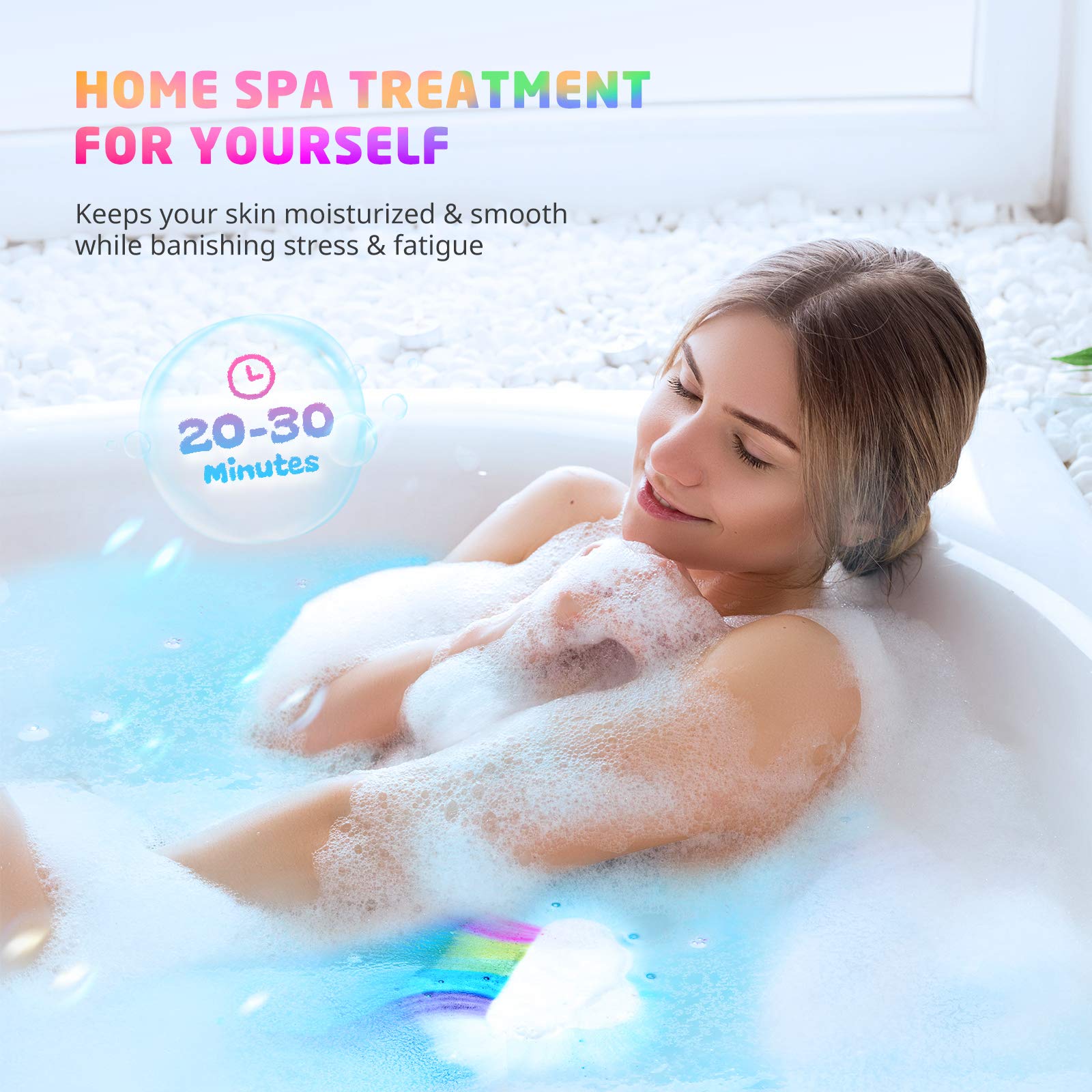 Elfinbay bombe bain grande taille, duo pour moments spa à la maison.