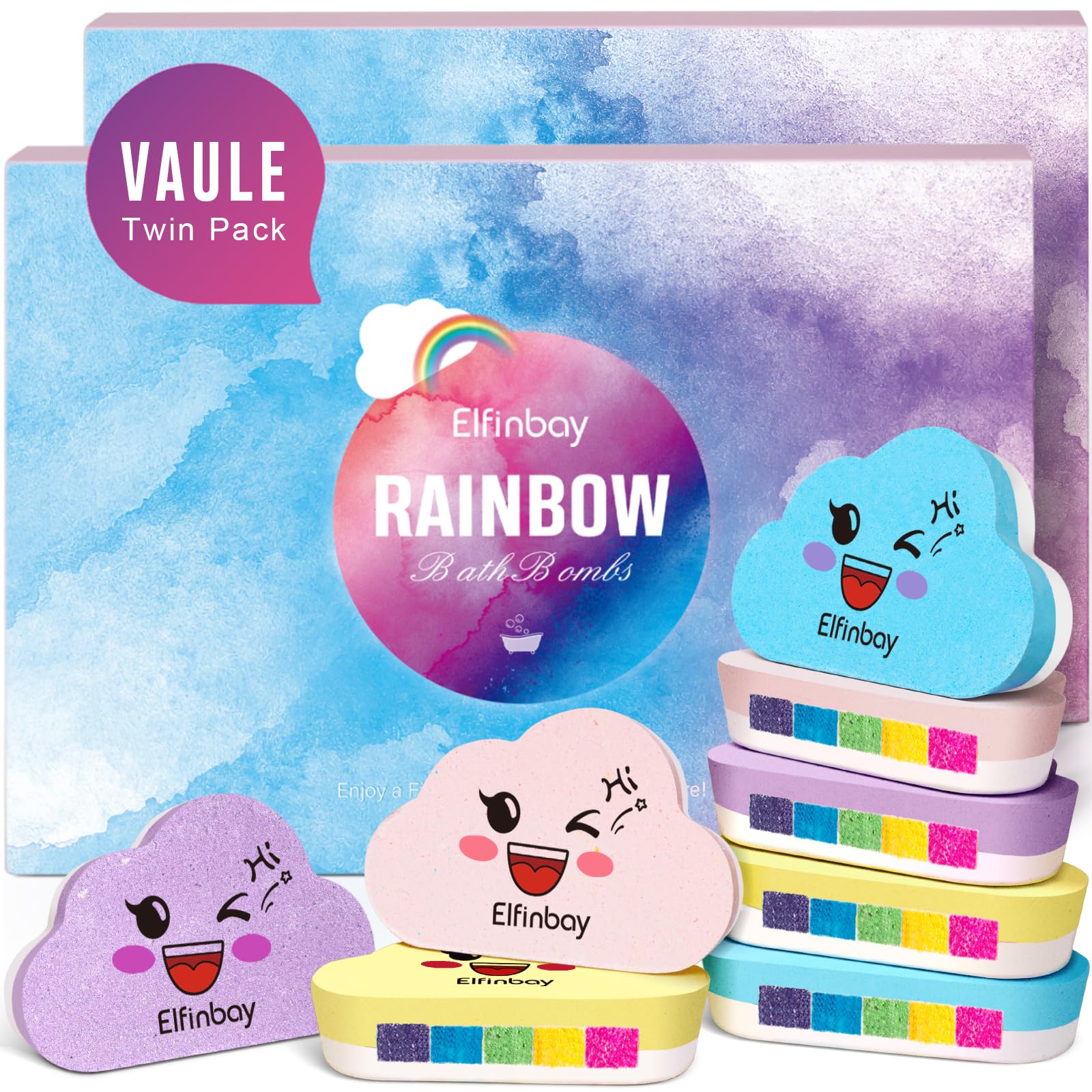 Elfinbay bombes bain arcs en ciel : expérience arc-en-ciel pour enfants et adultes.
