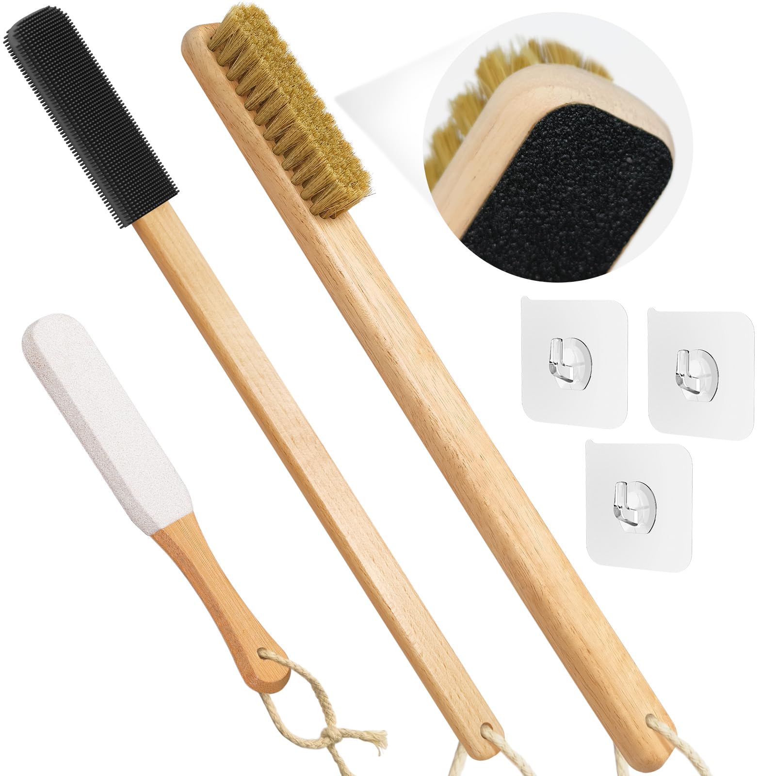Brosse ELFRhino à long manche pour nettoyage du corps et douche en douceur.