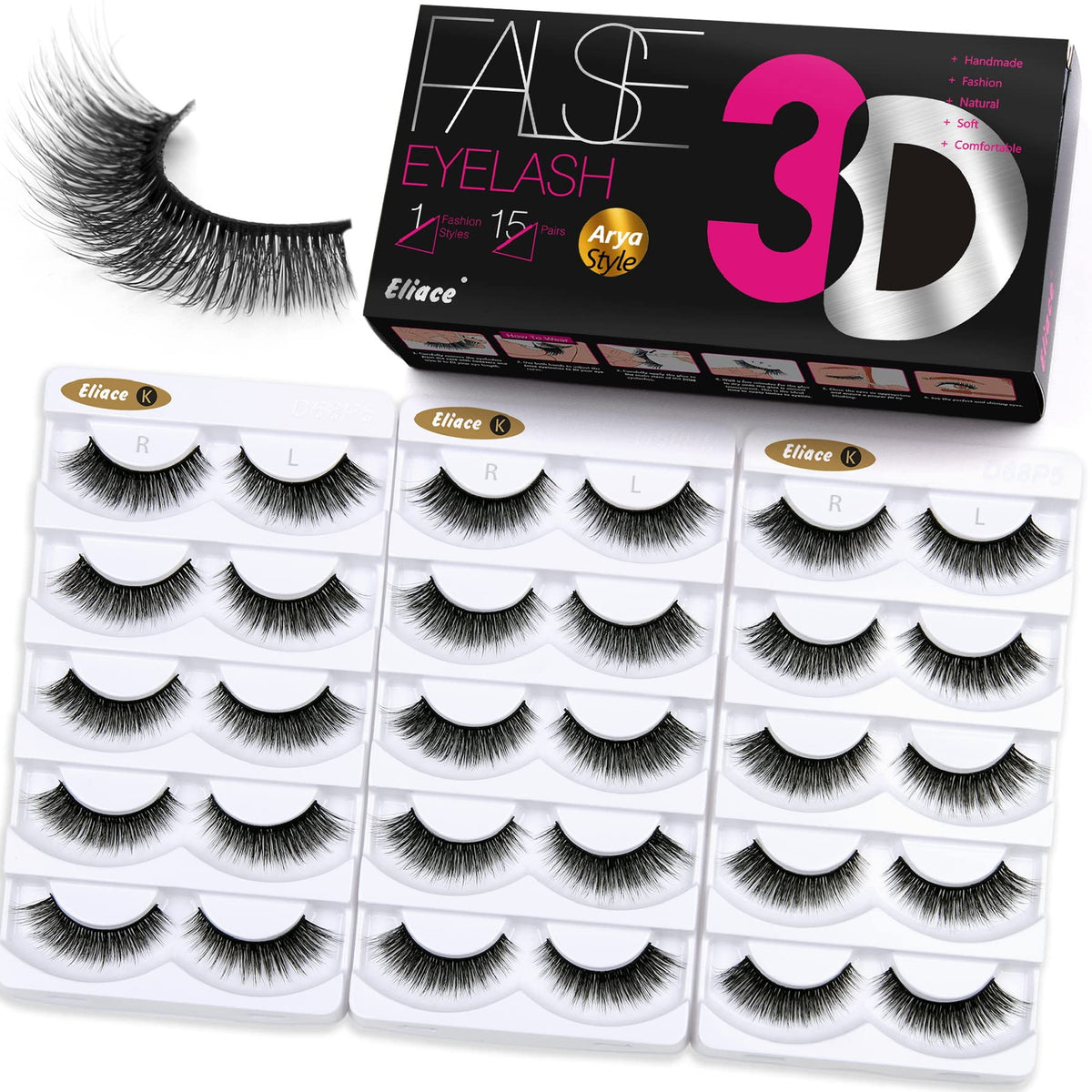 Cils Eliace Arya Style regard en aile de chat pour un fini naturel.