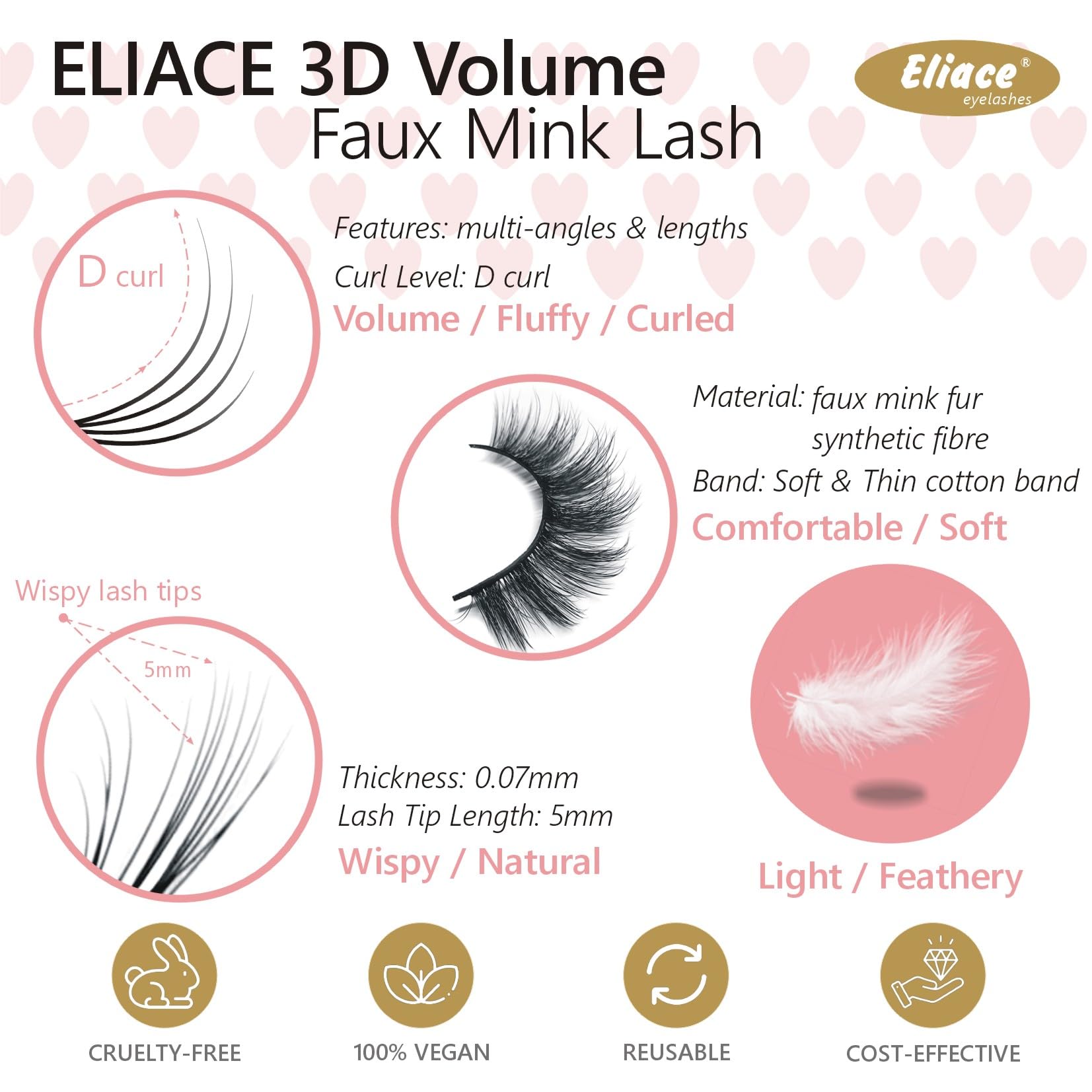 Cils Eliace confort léger pour une utilisation prolongée.