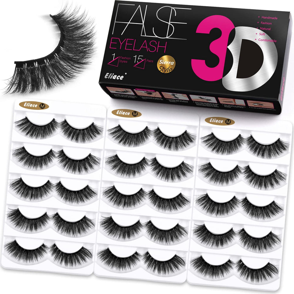 Cils Eliace 15-paires Sierra Style pour un regard naturel et équilibré.