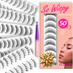 Cils Eliace luxueux en coffret, ensemble de 50 paires pour un regard ouvert.