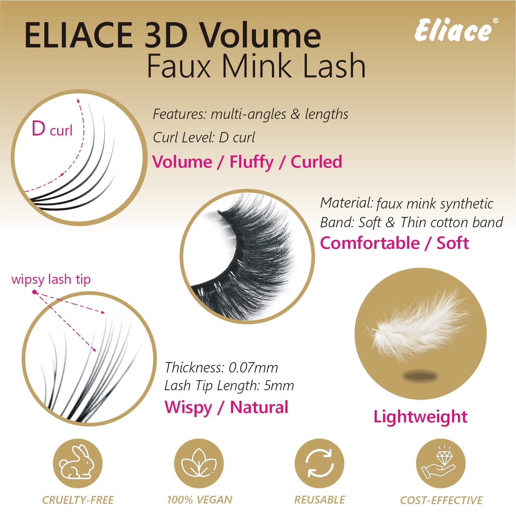 Cils Eliace idéal pour usage quotidien et occasions spéciales.
