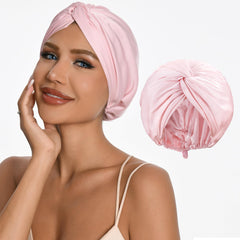 ELIO bonnet-nuit en soie satinée 5% mûrier: douceur nocturne pour cheveux.
