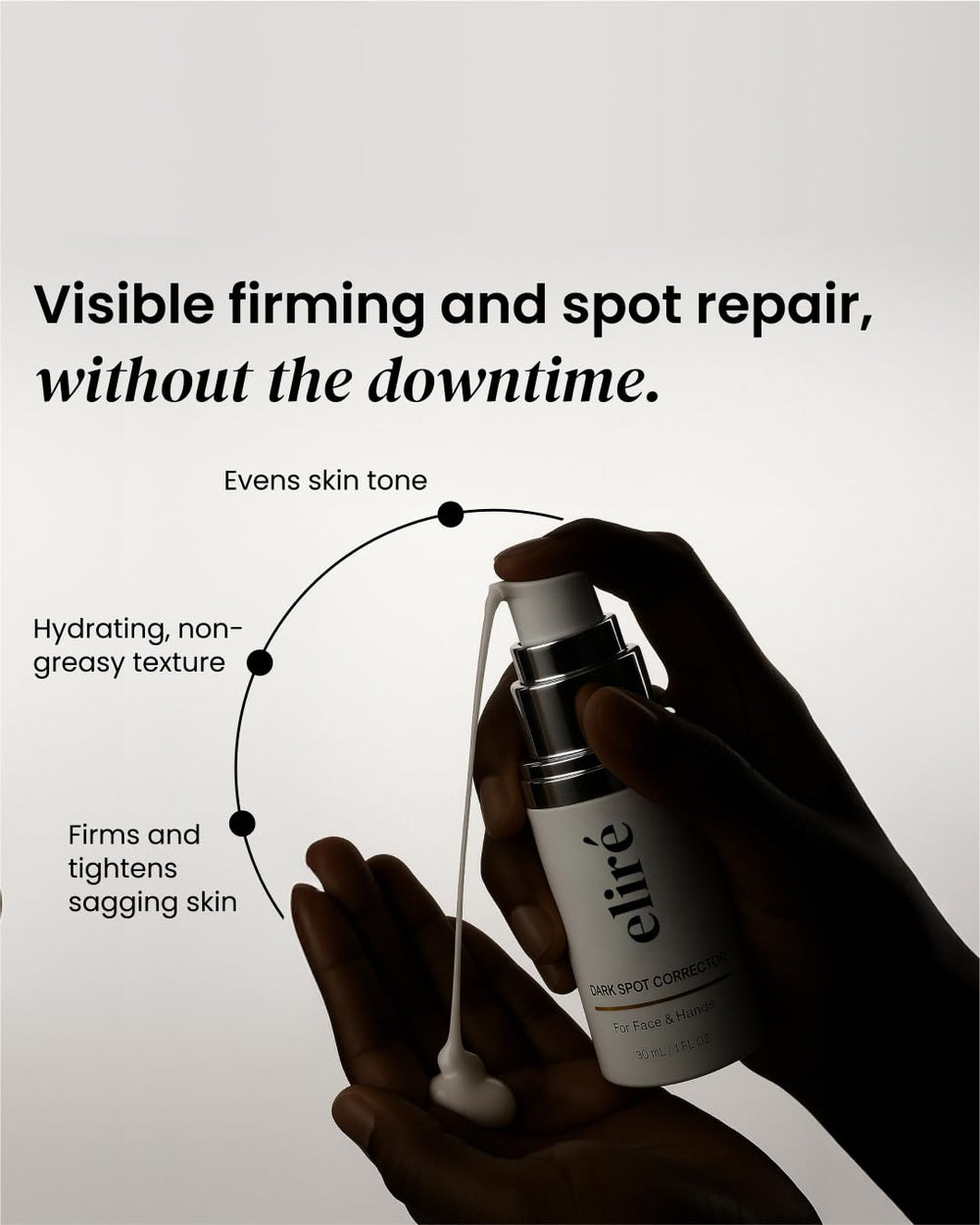 Application des gouttes sur la peau propre, routine efficace et douce.