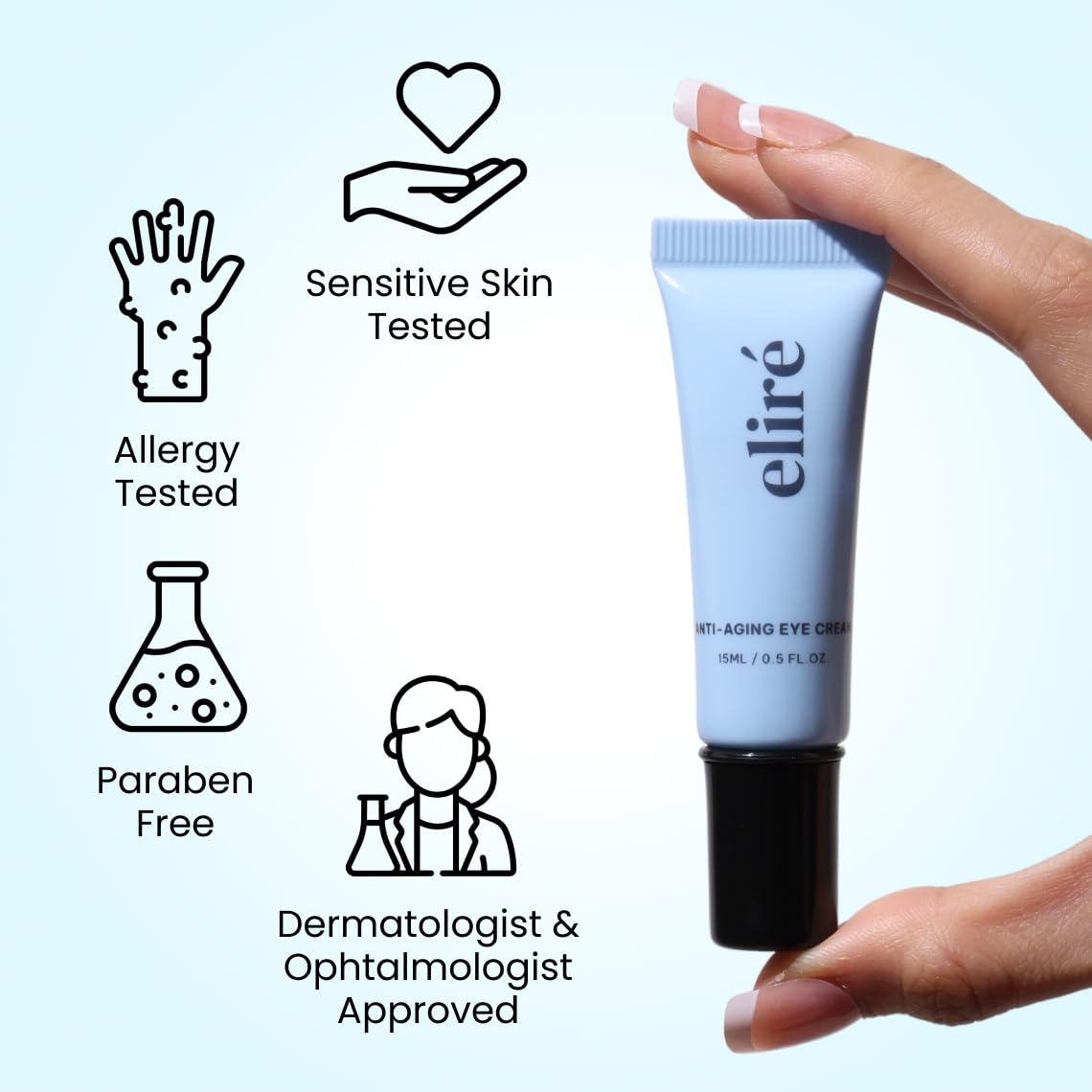 Eliré Crème Contour des Yeux – réduit visiblement les poches et cernes dès les premières minutes.