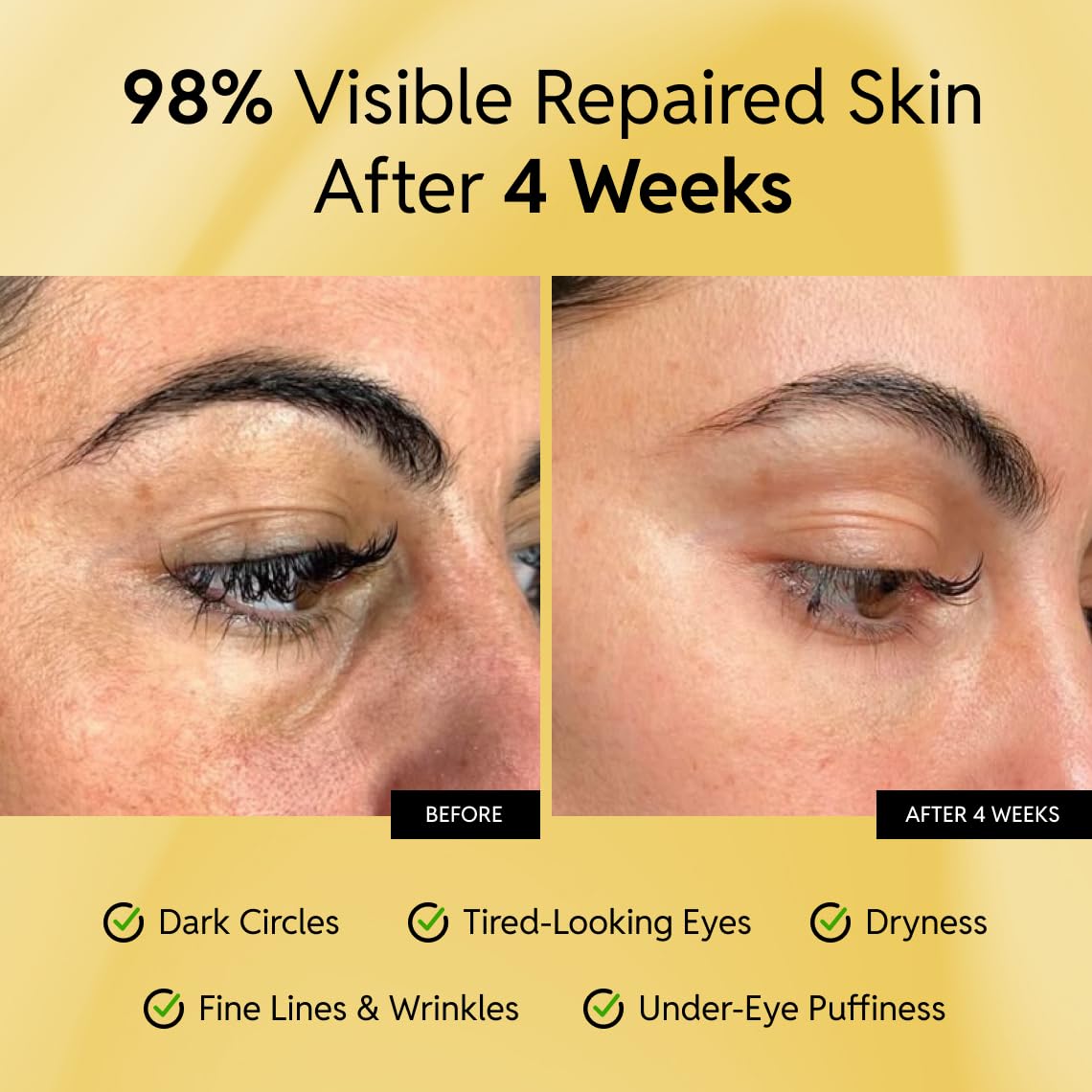 Eliré Crème réparatrice contour des yeux, texture légère qui pénètre rapidement.