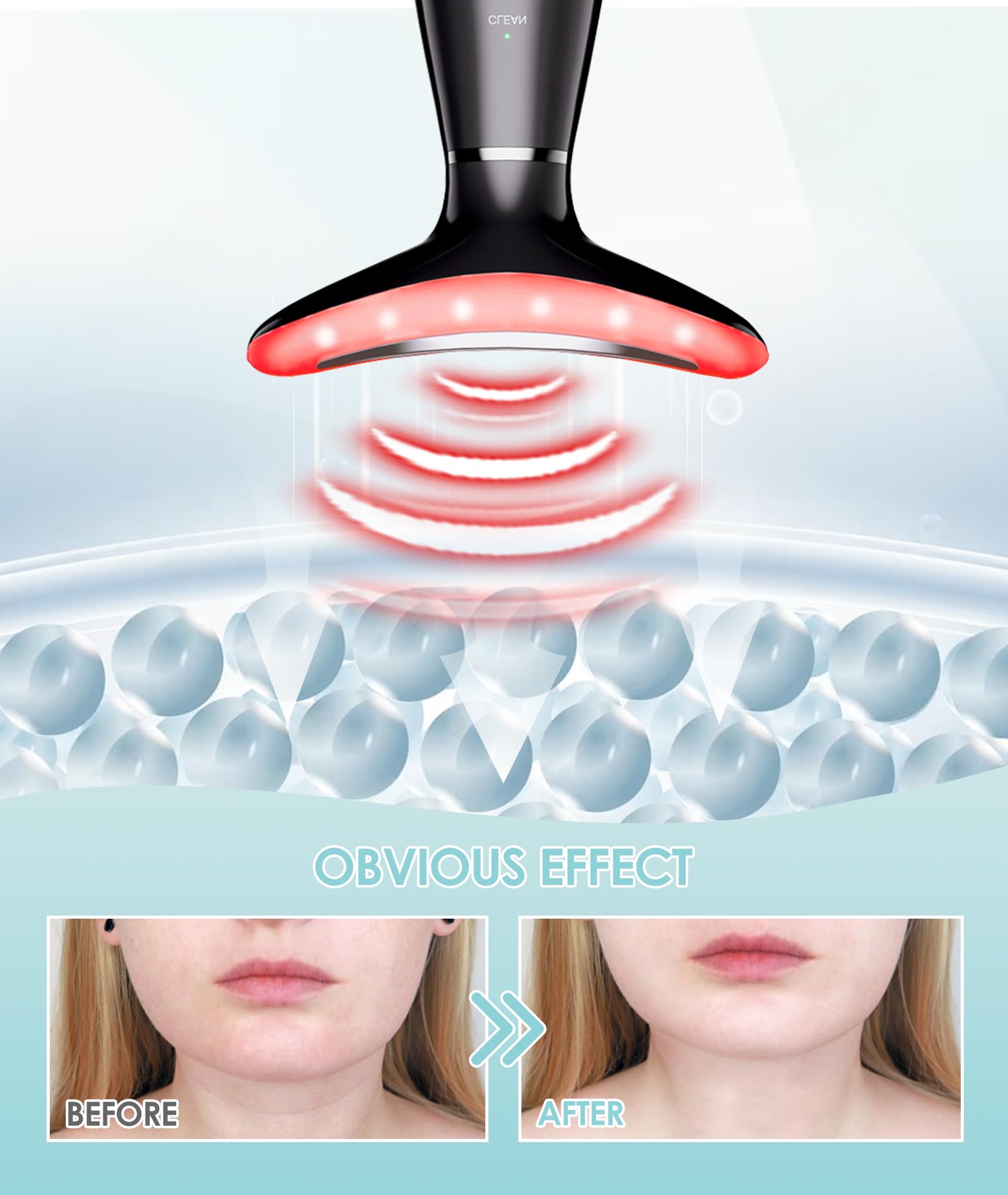 Anneaux capteurs faciles à placer pour le massage du visage.