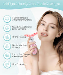 Massageur ELISHINE visage et cou, mode thermique pour revitaliser la peau.