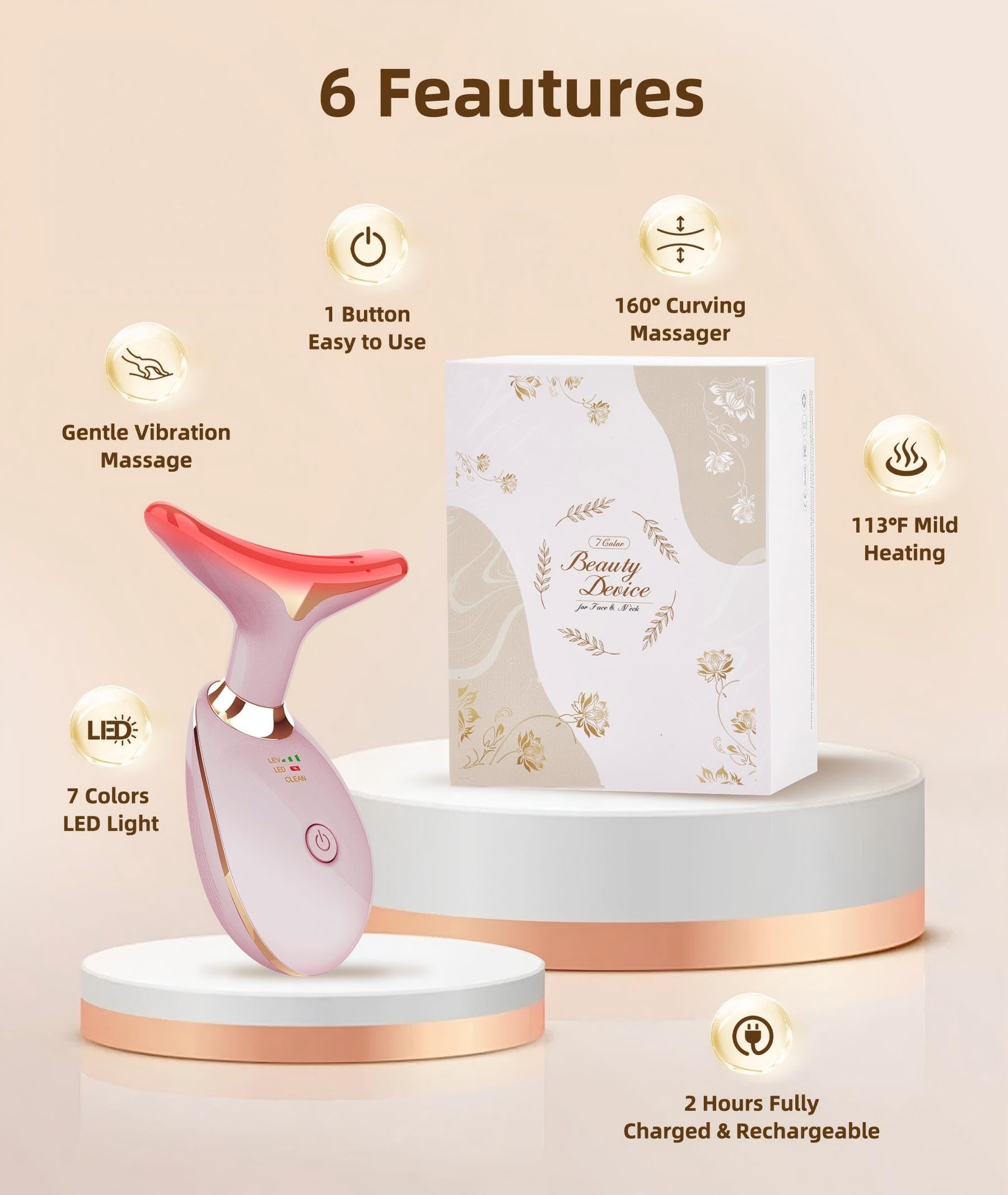 ELISHINE LED rouge pour cou et contour plus ferme.