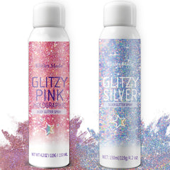 Elitles Made Hair Glitter: paillettes holographiques argentées sur cheveux pour éclat durable.
