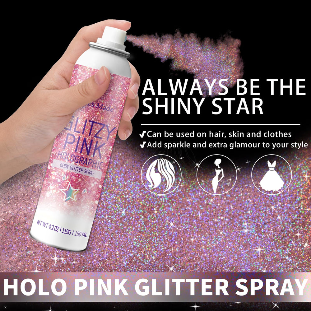 Elitles Made spray paillettes corps – éclat sur peau et vêtements.