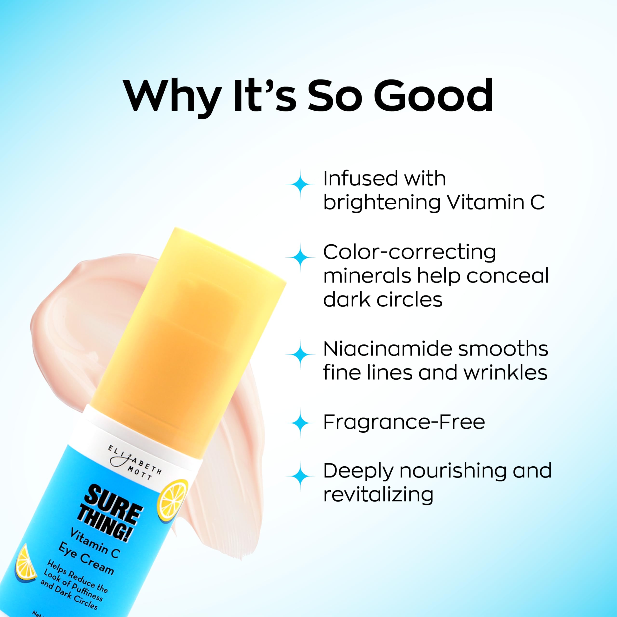 Full product shot of Elizabeth Mott Sure Thing Vitamin C Eye Cream.