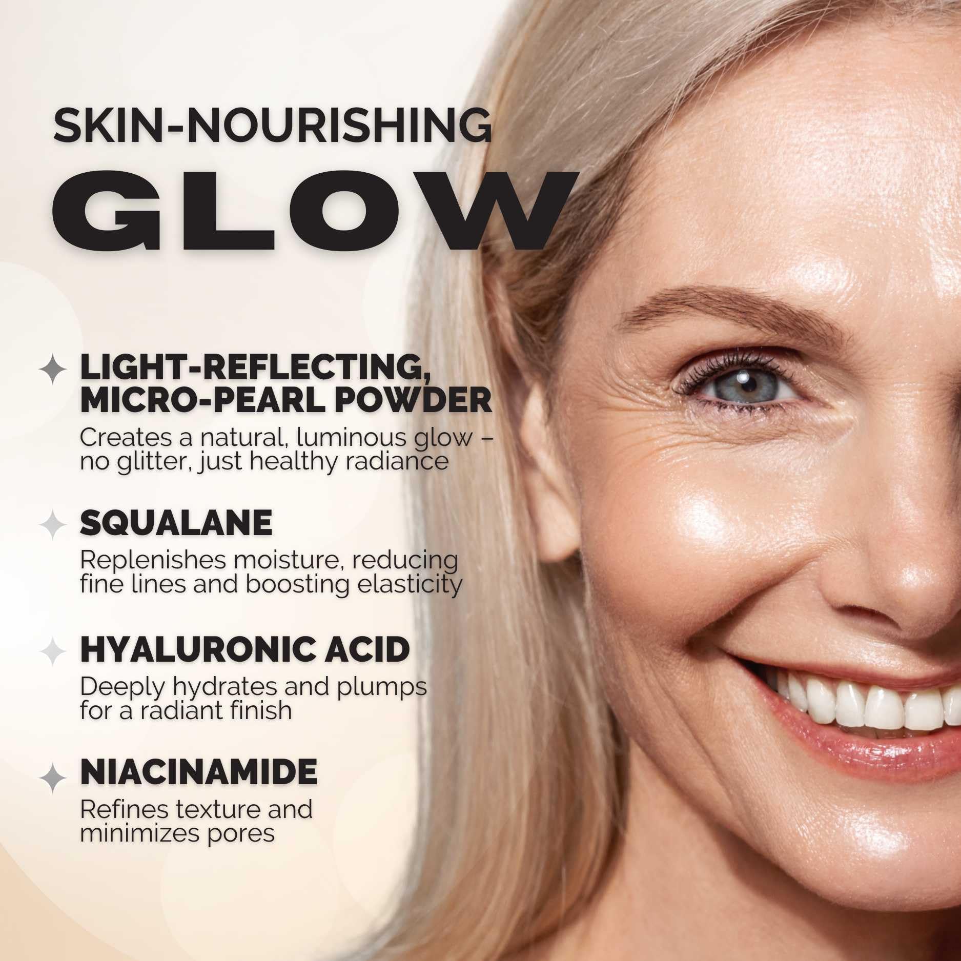 Utilisations polyvalentes de Thank Me Later: base, illuminateur et soin.