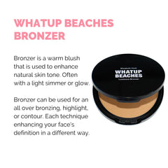 Elizabeth Mott Whatup Beaches Bronzer application shot highlights easy blending for subtle contour.