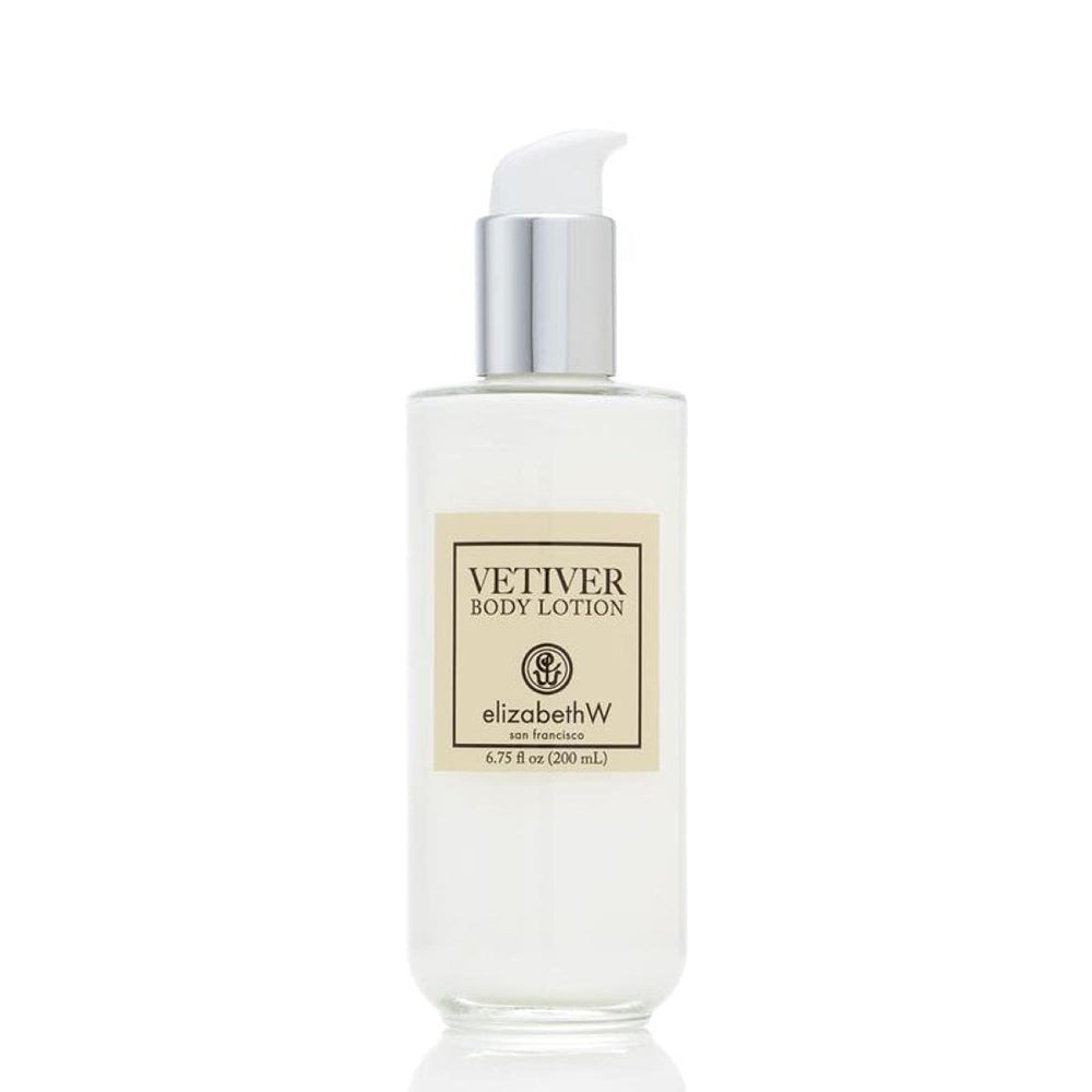 elizabethw vetiver lait-corps application quotidienne pour peau nourrie et tonifiée.
