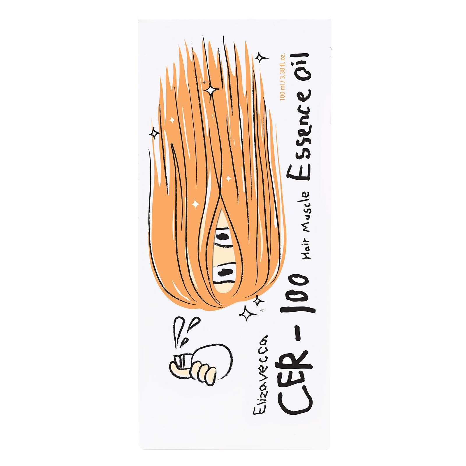 Elizavecca CER-100 huile-cheveux application-main pour démêler facilement.
