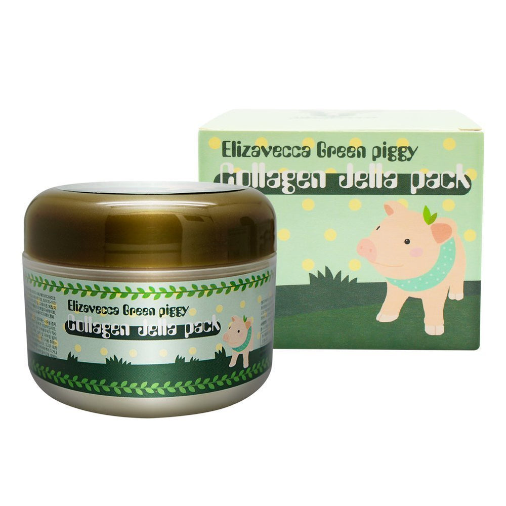 Elizavecca Green Piggy Crème collagène 50% dans le pot, hydratation possible.