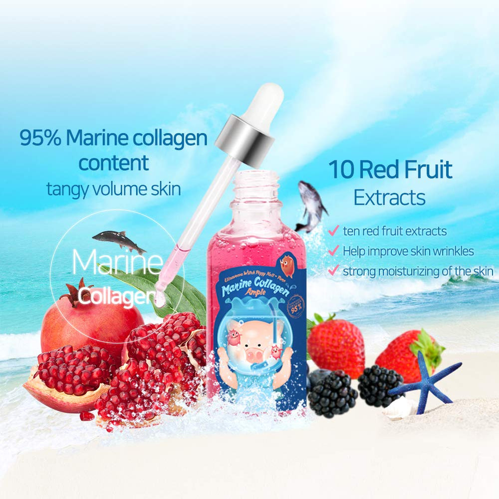 Elizavecca Marine Collagen Ample — avant et après peau, résultat doux.