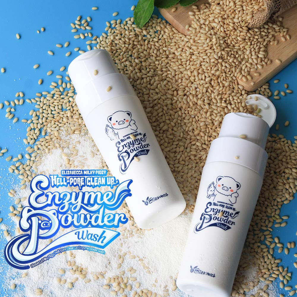 Elizavecca Milky Piggy Hell-Pore Clean Up Enzyme Powder Wash, mousse légère enveloppante pour la peau.