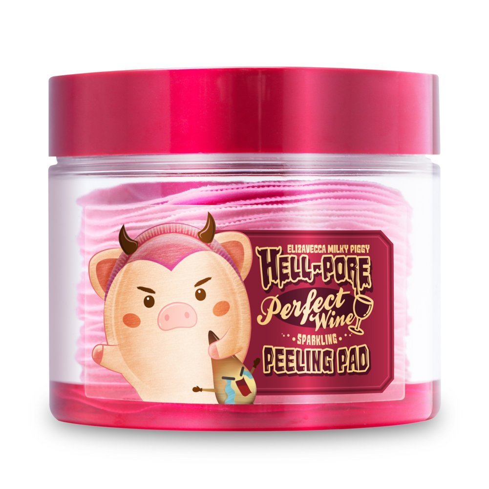 Elizavecca Hell-Pore, pads exfoliants vin pétillant, apportent fraîcheur et peau plus nette