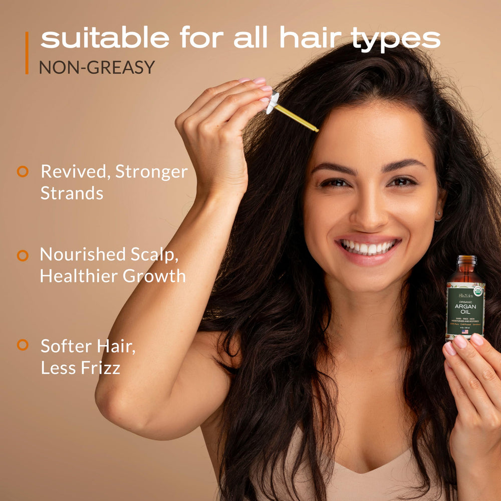 Ella & Eden huile d'argan bio - peau hydratée sans film gras.