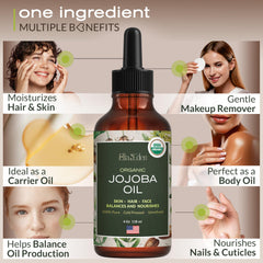 Ella & Eden huile jojoba – absorption rapide pour peau saine et hydratée.