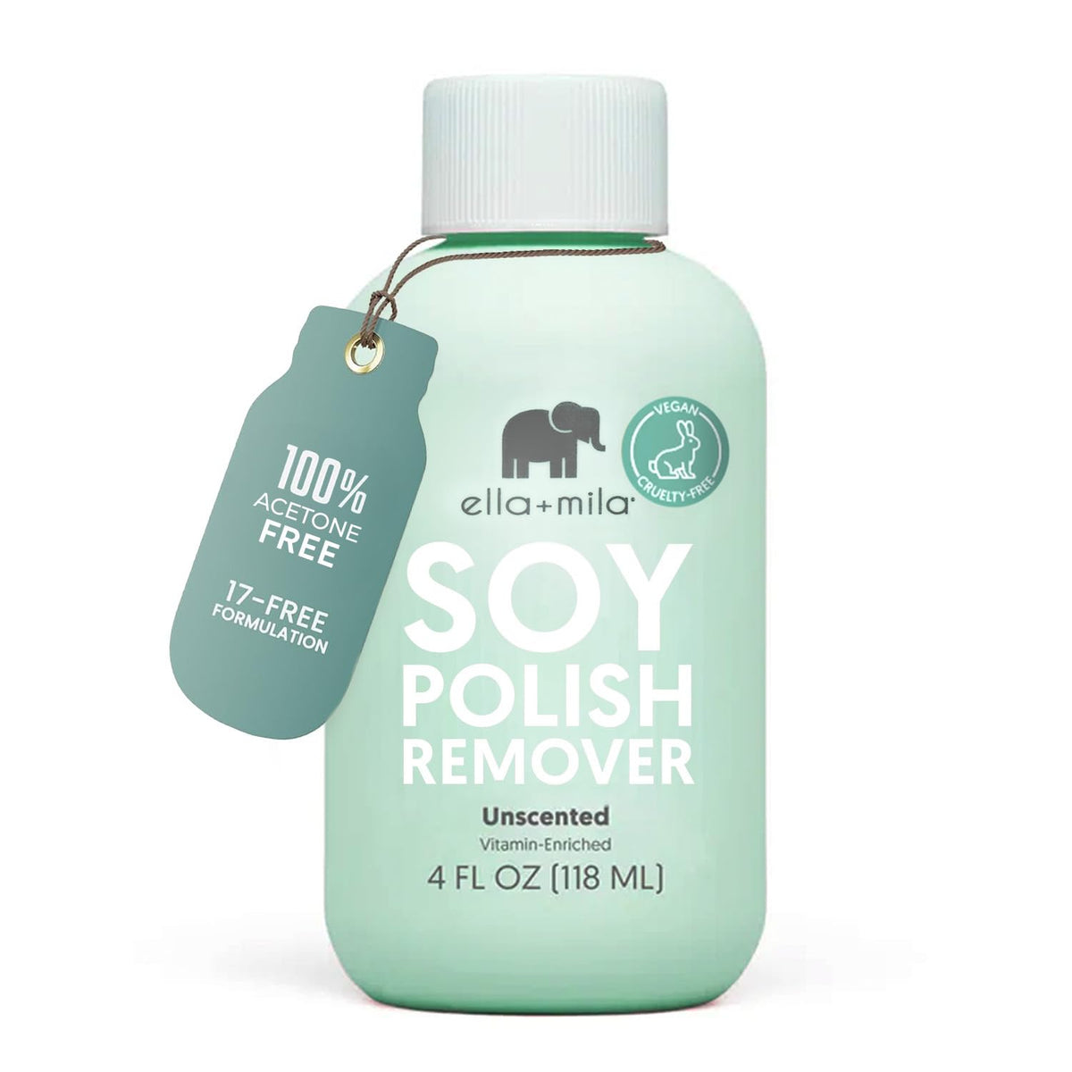 ella+mila démaquillant vernis soja bouteille, douceur et efficacité pour ongles sensibles