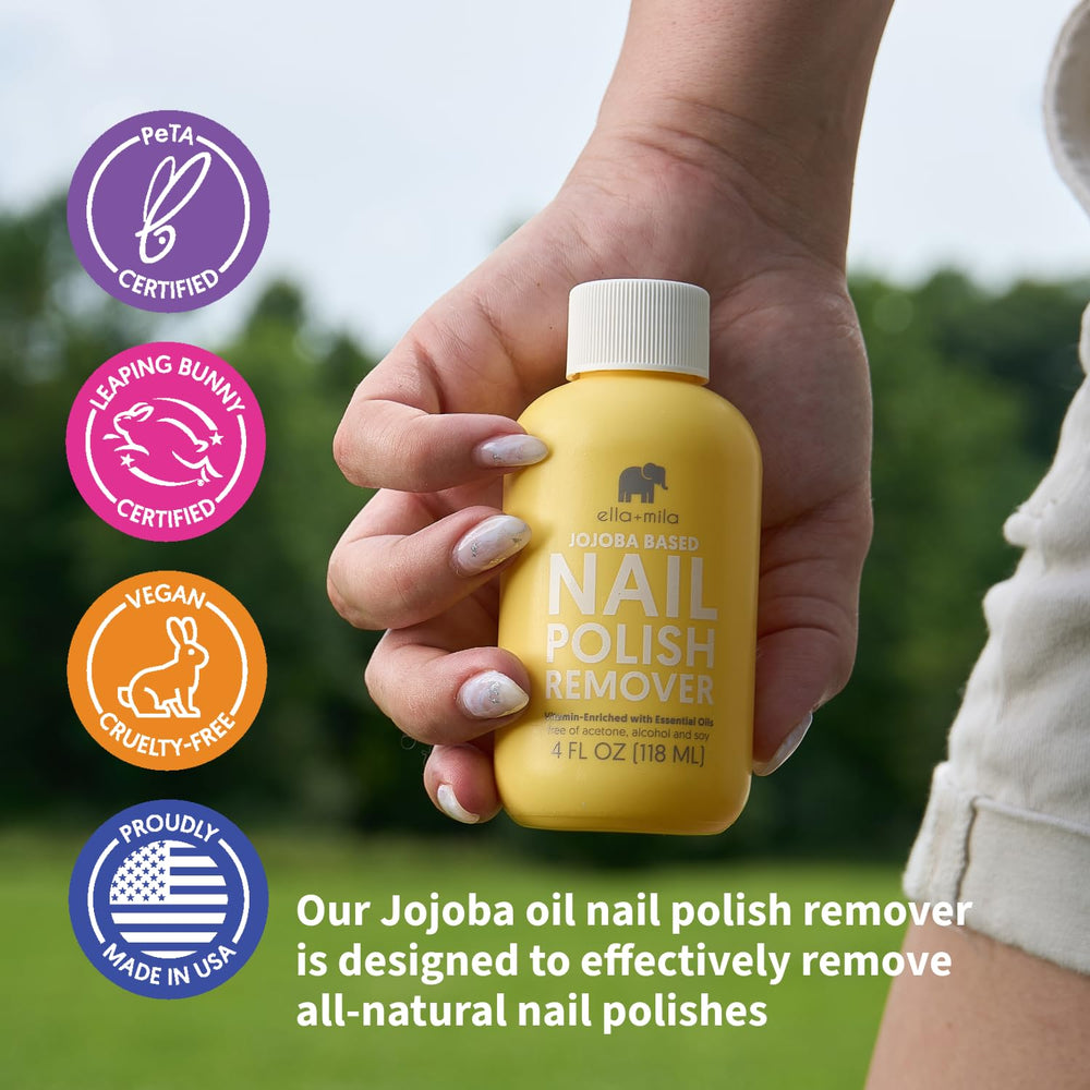 Application simple avec coton imprégné pour retirer le vernis sans dessécher.