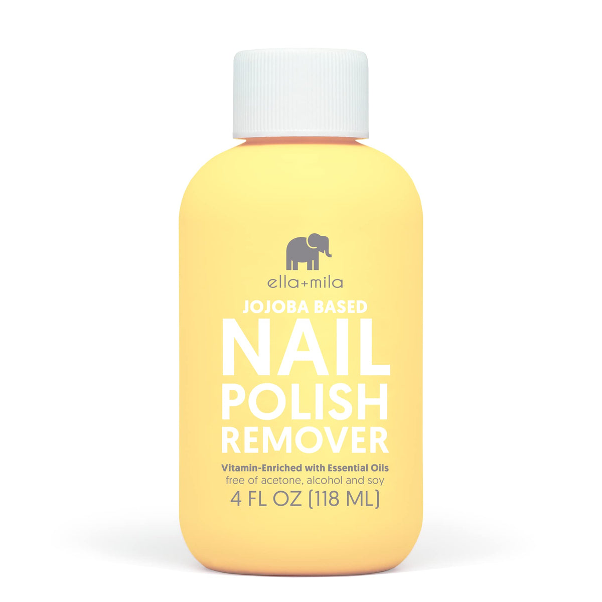 Ella+mila démaquillant ongles jojoba non-acetone, enlève le vernis en douceur.