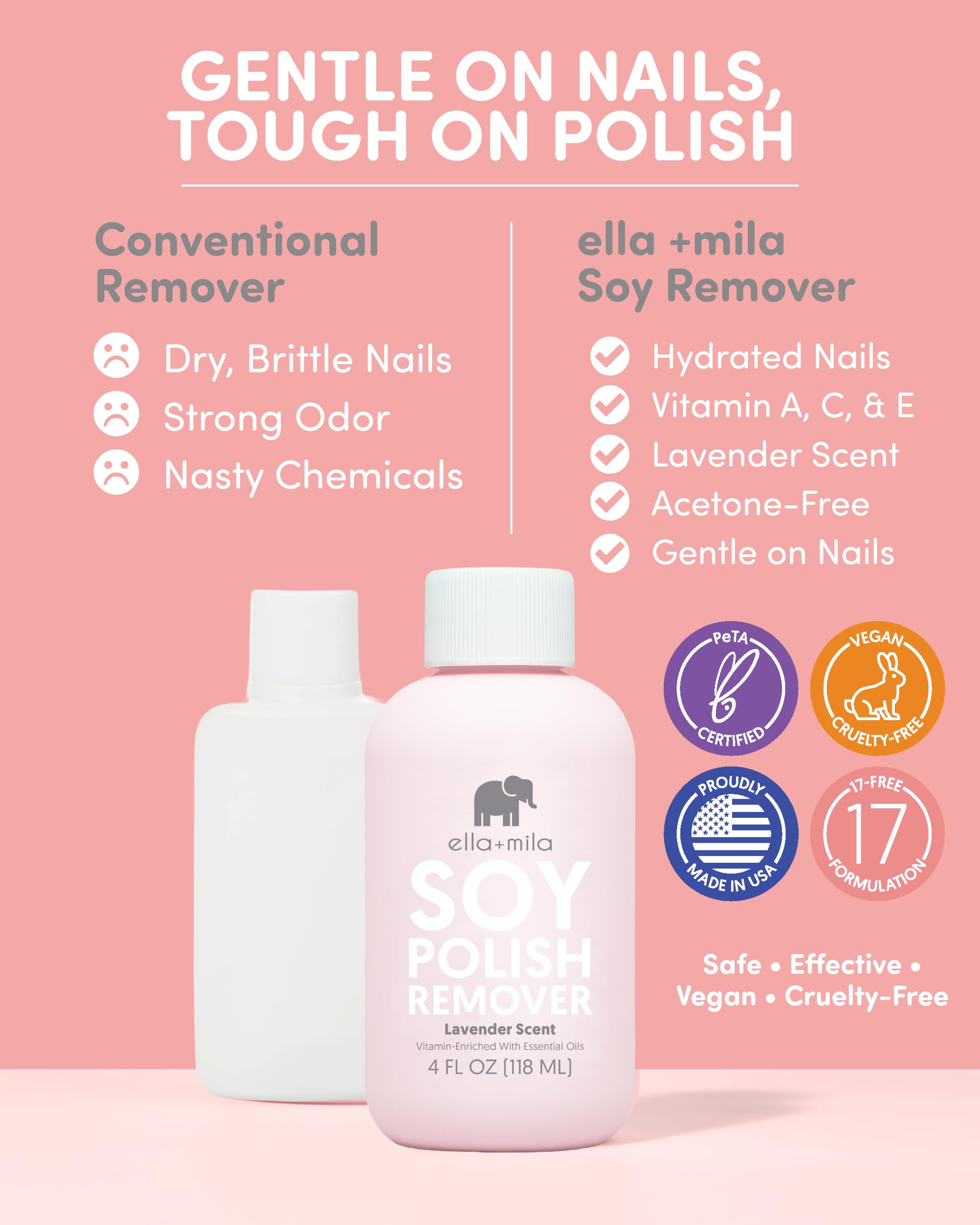 Coton pad appliqué sur l’ongle, retire le vernis en douceur.