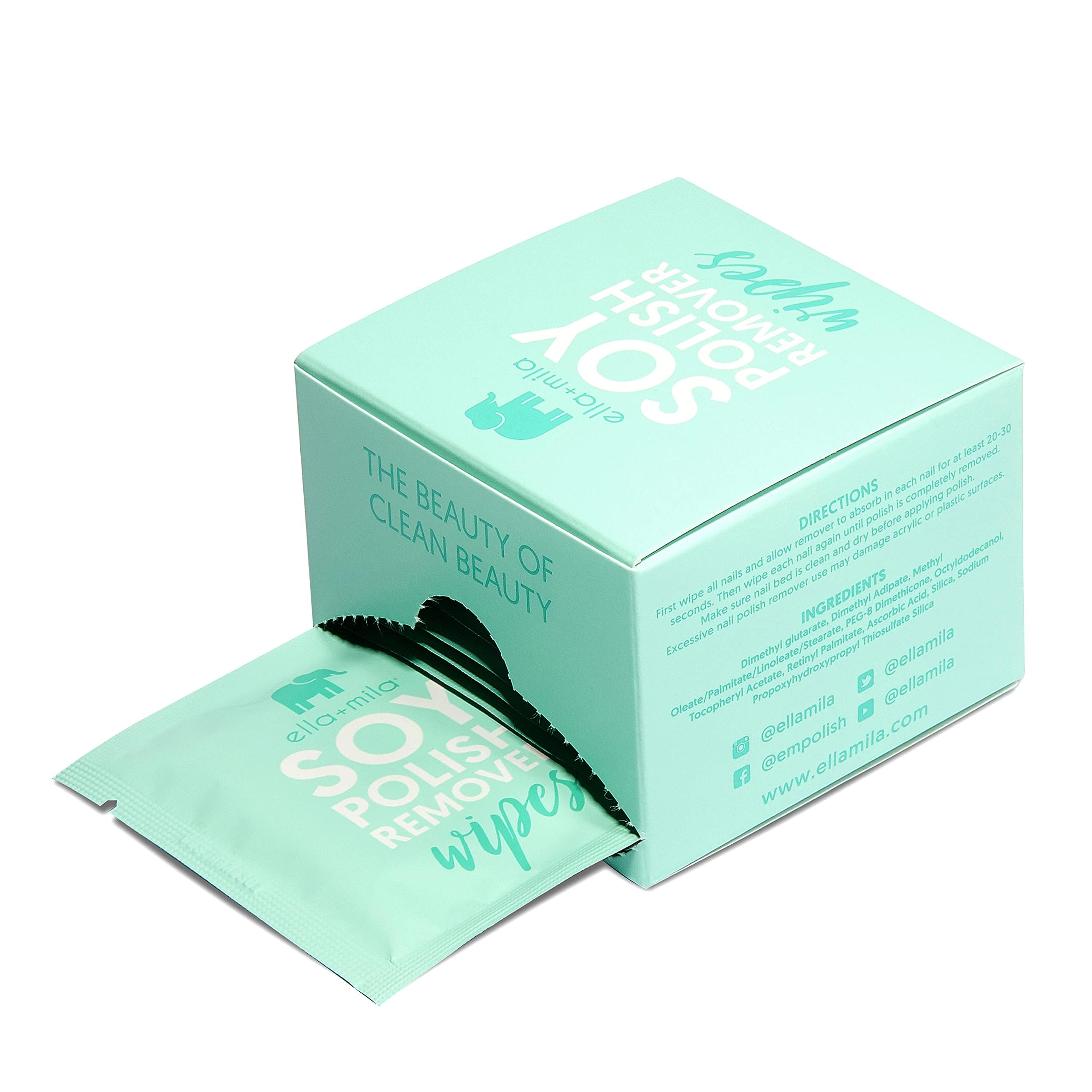 Lingette dissolvante Ella+mila pour vernis non acétone, pratique en déplacement