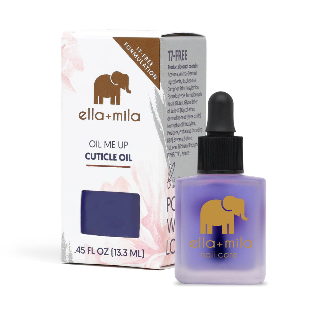 ella+mila huile cuticule lavande, flacon avec applicateur pour soin précis.