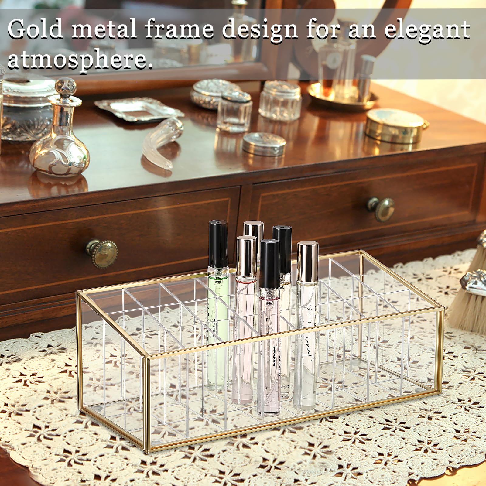 ELLDOO coffret beauté sur coiffeuse, organisation élégante et pratique.